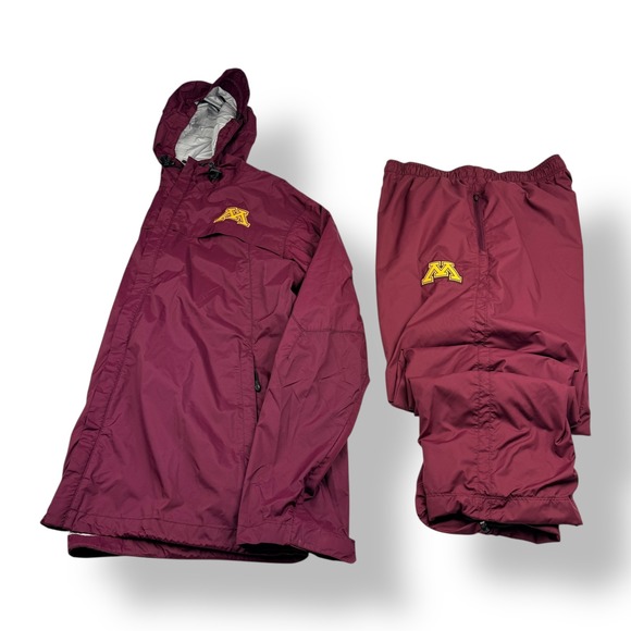 Nike Minnesota Golden Gophers Windbreaker Tracksuit Jacket Pants Mens L Burgundy